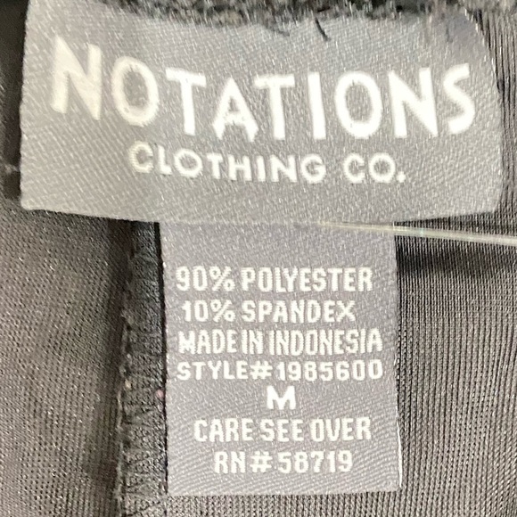 Notations black faux suede flat sequins wide leg flat front pants size medium - Picture 6 of 6